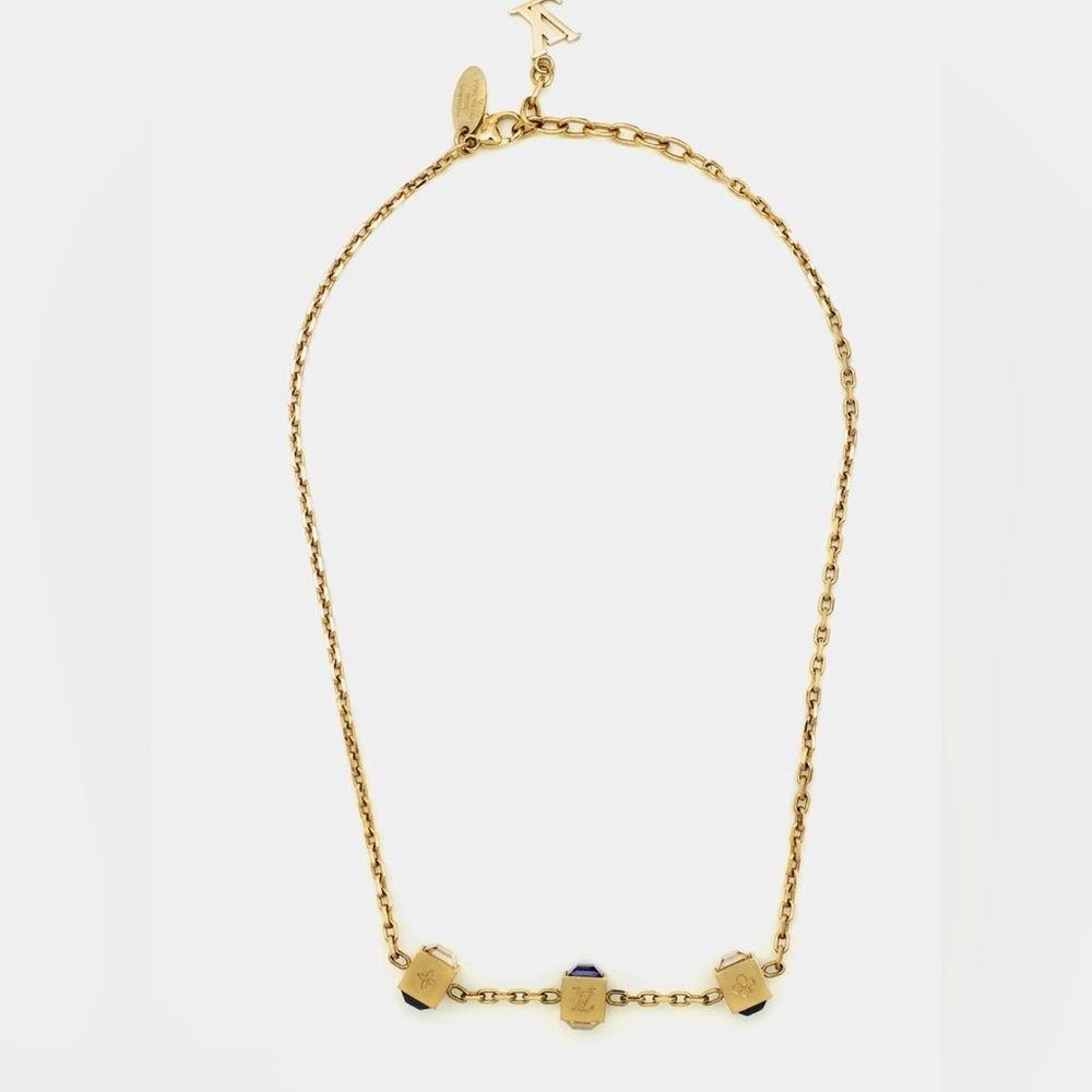 Louis Vuitton Gamble Gold Tone Necklace